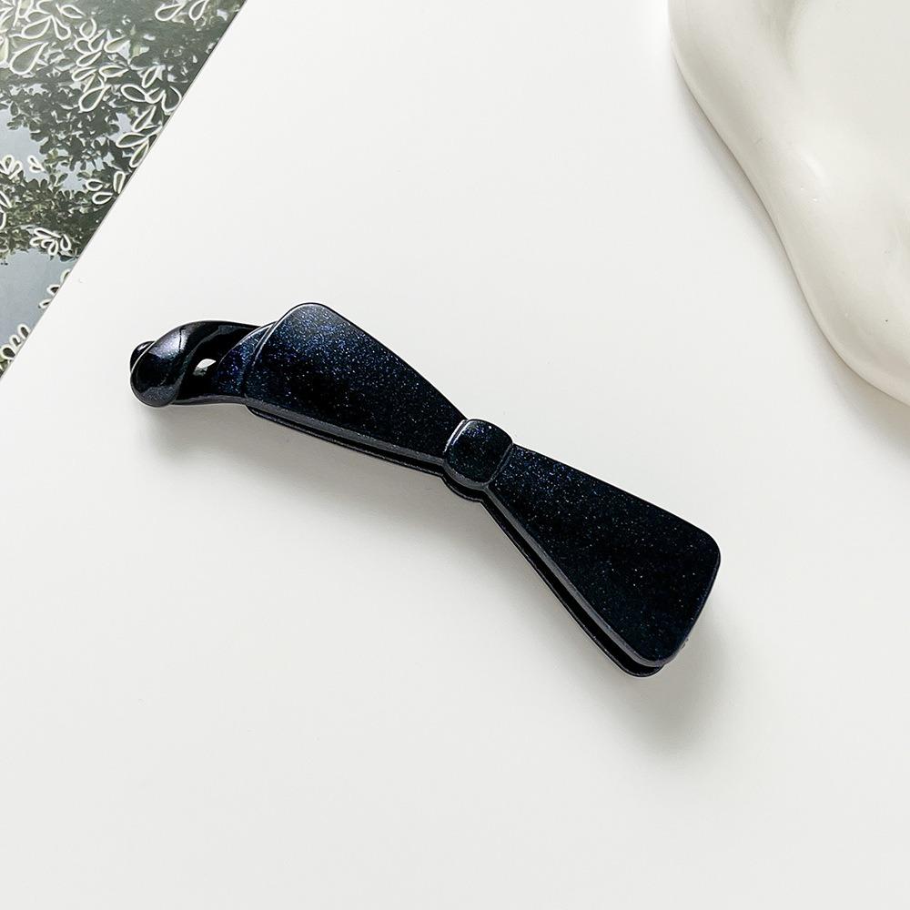 Chouchou à nœud Couleur unie Pinces à cheveux Accessoires coréens Grande pince banane Femmes