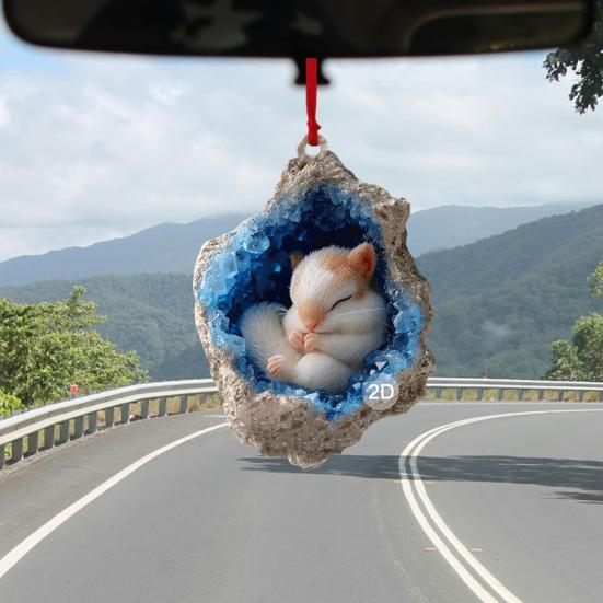 Forest Animal Ornaments 2D Acrylic Hanging Decor with Owl Squirrel Rabbit Designs Indoor Outdoor Christmas Tree Decoration