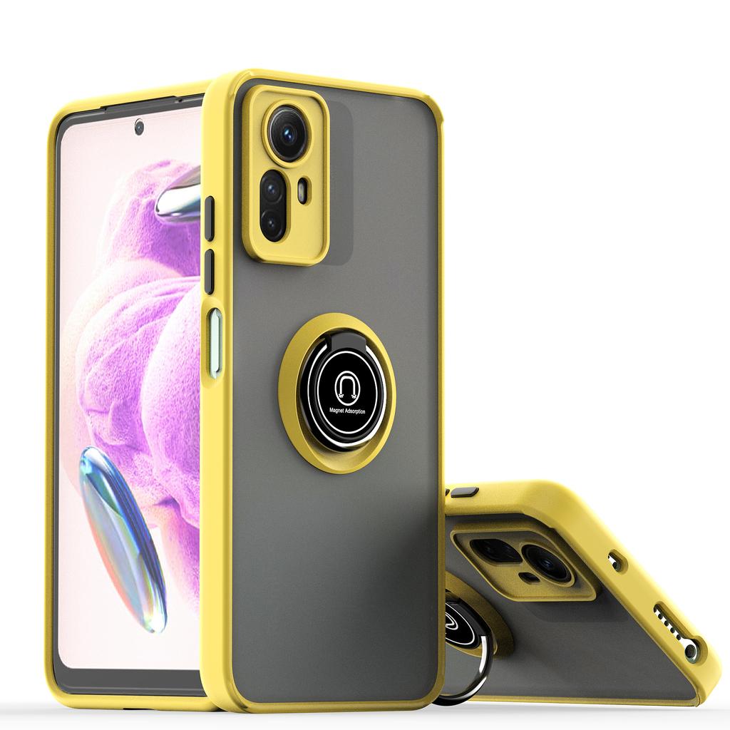 Armor Matte Case für Xiaomi Redmi Note 12 Pro 5G 12S 11 Pro 11S 10 10S Cover Ring Magnethalter Ständer Business Rundumschutz