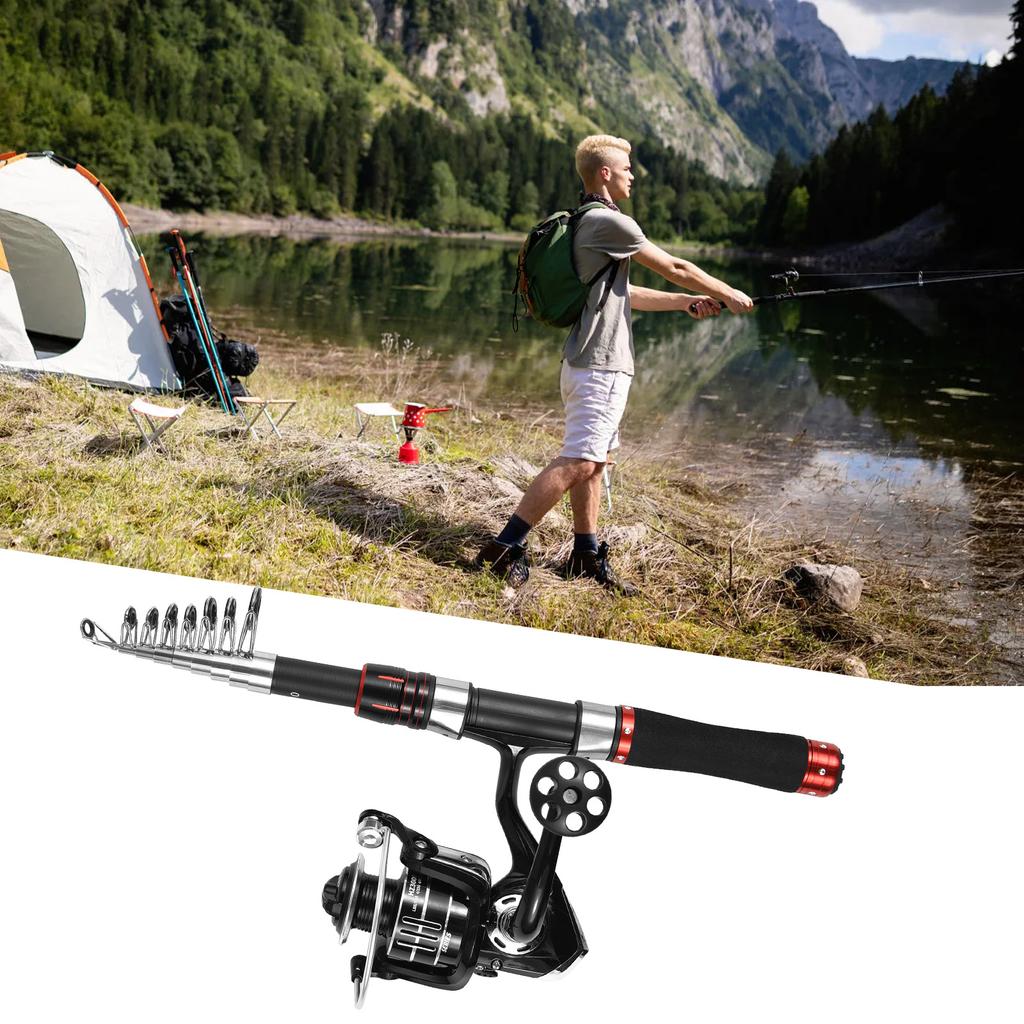 Seturi Combo Lansetă Telescopică și Mulinetă de Pescuit Kit Complet pentru Apă Sărată Apă Dulce