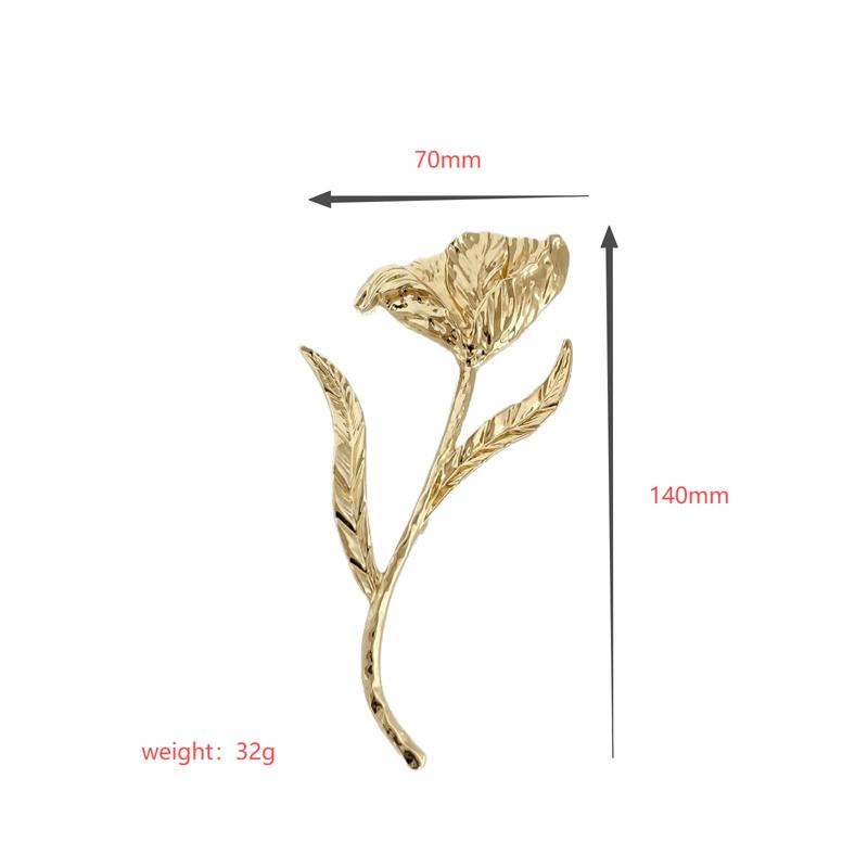 Romantic Huge Metal Tulip Flower Brooches 2-Color Big Plants Easy-Match Brooch for Women's Clothes Backpack Pins Gifts