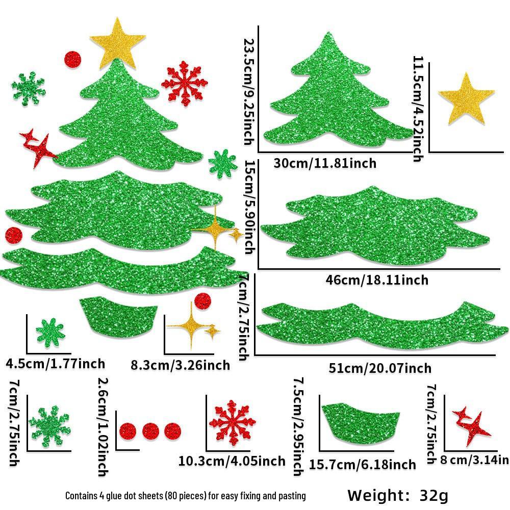 Felt Cartoon Reindeer Door Stickers - Christmas Window Decorations