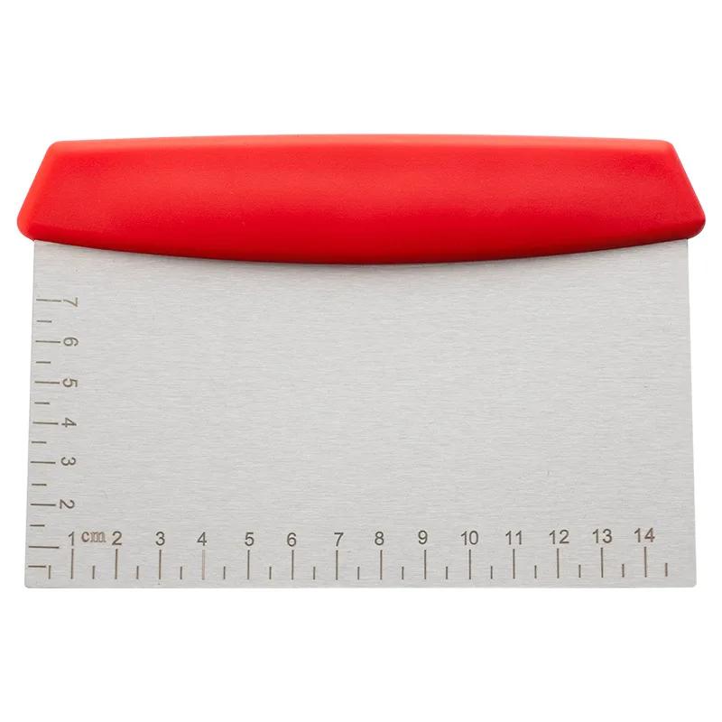 

Квадрат из нержавеющей стали со шкалой, лицевой резак, скребок для муки, лицевой разделитель, скребок для крема, принадлежности для выпечки Raspador De Crema красный
