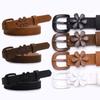 Faux PU Leather Women's Thin Belt Solid Color Waist Cinching Belt  Jean Matching