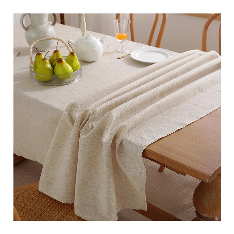 Simple Pastoral Cotton And Linen Tablecloth Solid Color Rectangular Decoration Restaurant Home Coffee Table Long Tablecloth Retail