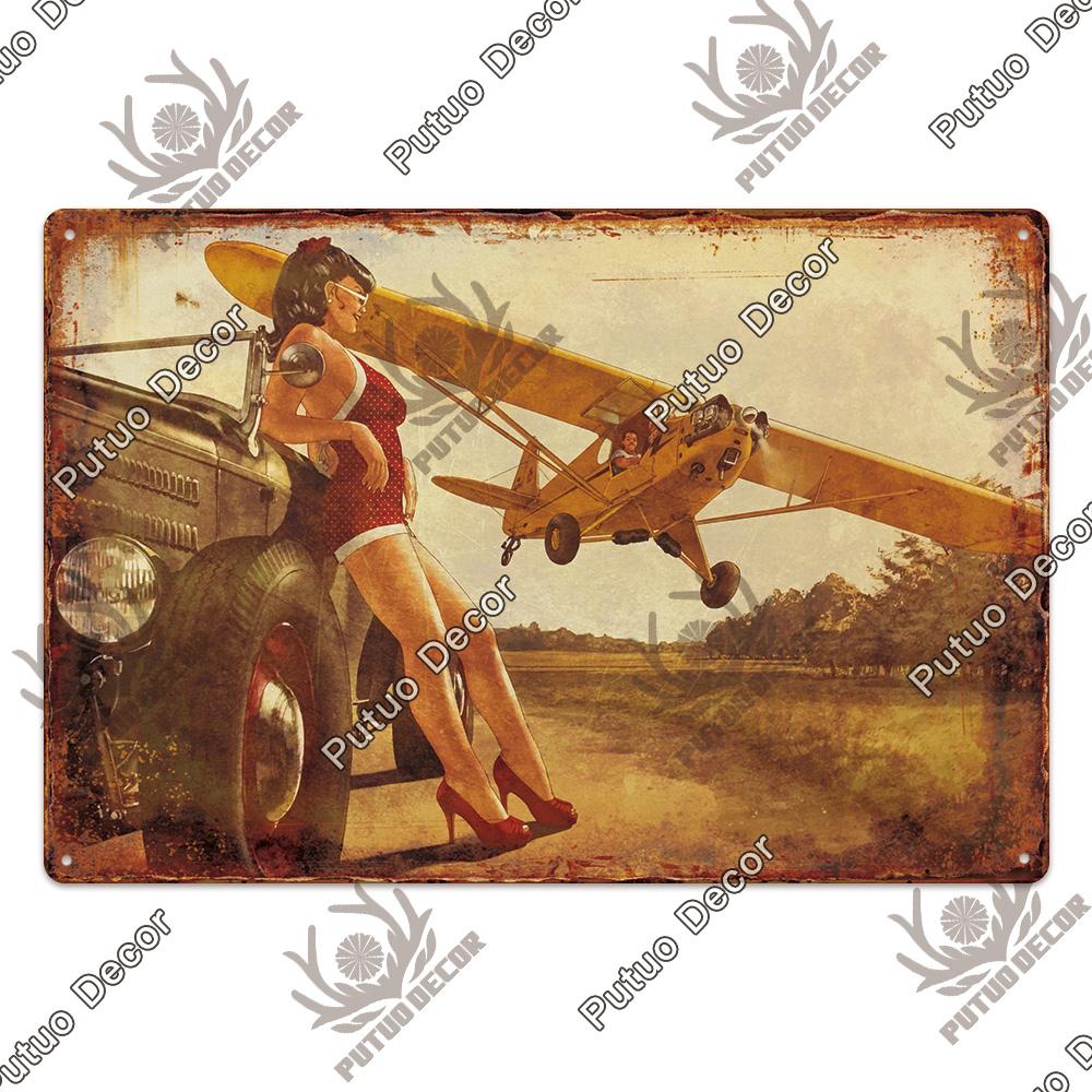 Dekor Das Flugzeug Vintage Blechschild Metallschild Dekorative Plakette Wanddeko Man Cave Raum Zuhause Club Schild