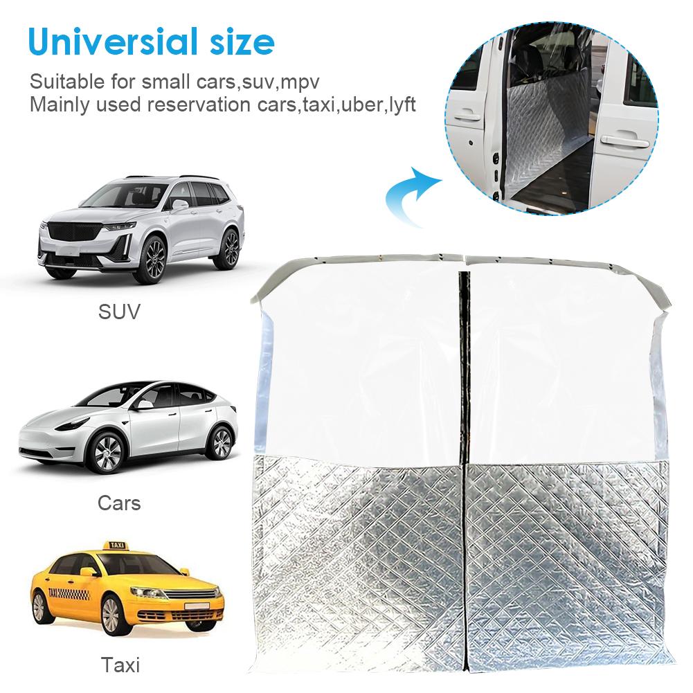 Car Divider Isolation Curtain with Zipper Car Divider Heat Insulation Curtain Air-Conditioning Sunshade for Ford Car Accessories