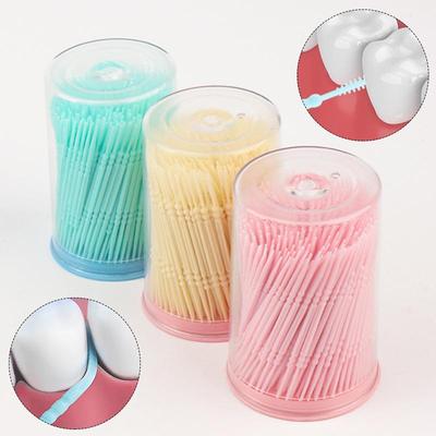 300/Adet Kürdan Fırça Plastik Kürdan Çift Başlı Tek Kullanımlık Ev Tipi Diş Arası Fırça Diş Temizleme Diş İpi