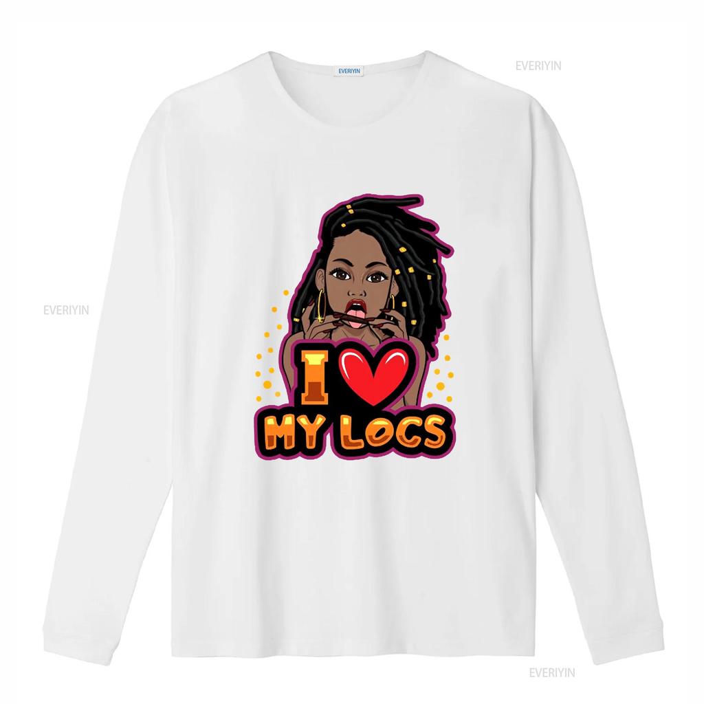 I Love My Locs T Shirt Perfect For Her Dreadlocks Hairstyle Woman Hair African American Positive vintage Washed homme