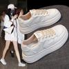 Leder Mesh Atmungsaktiv Sommer Weiße Schuhe Damen Neu Dicke Sohle Höhenerhöhende Board Schuhe Lässiger Sneaker Damen