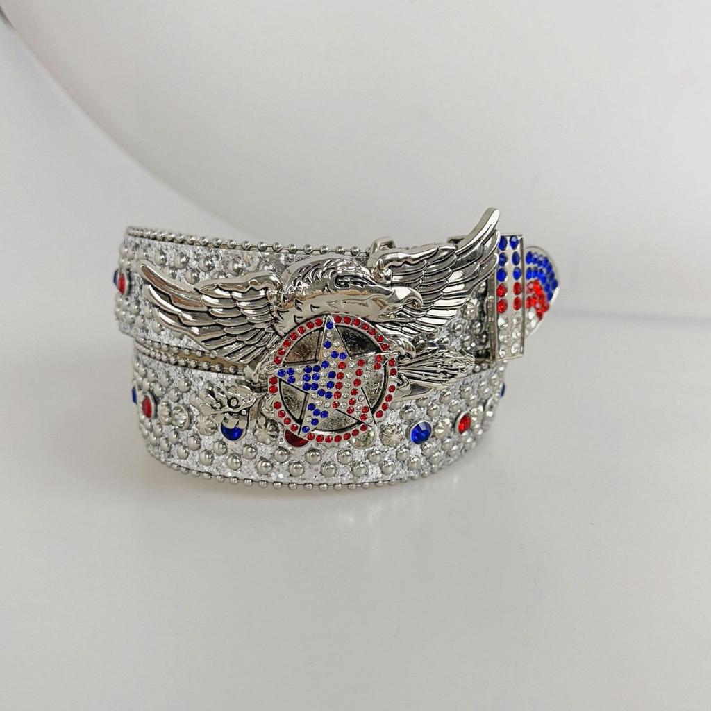 Punk Belt With Rhinestone Inlay For Women's Belt