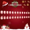 Christmas Themed Press on Nail Snowflake Nail Set Quick Application Manicure Nail Decoration for Parties 24 Pieces