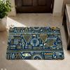 Egyptian Pattern Floor Mat Flannel Rug Non Slip Absorbent Soft Washable For Entryway Hallway Bathroom Kitchen Decor