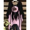 Vintage Floral Print Irregular Fashionable Short Sleeve T-Shirt for Women Women's Clothing Loose and Casual Oversized Top
