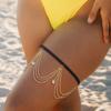 2023 Bikini Sexy Bodychain Boho perle papillon pendentif élastique gland jambe corps bijoux pour femmes plage fête été accessoires