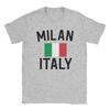 Unisex T Shirt Milan Italy Flag T Shirts Fashion  Beach Tee Shirt Awesome  Cotton Tops Gift