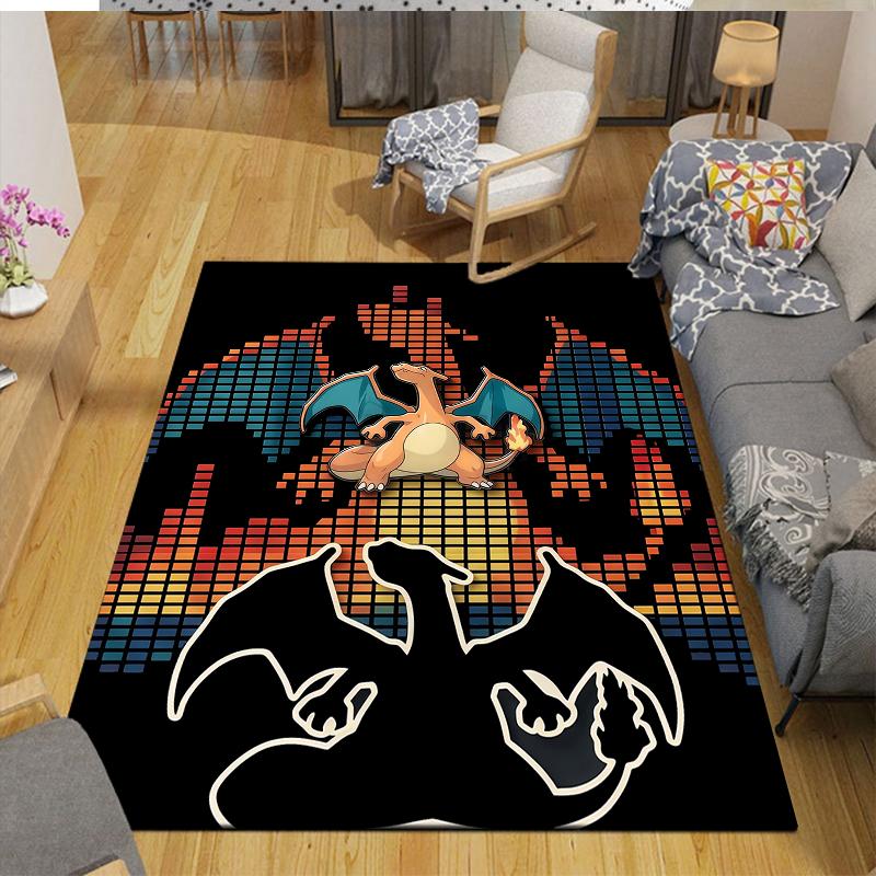 Pokémon Home Sofa Decoration for Living Room & Bedroom, Non‑Slip Play Flannel Floor Mat for Game Room