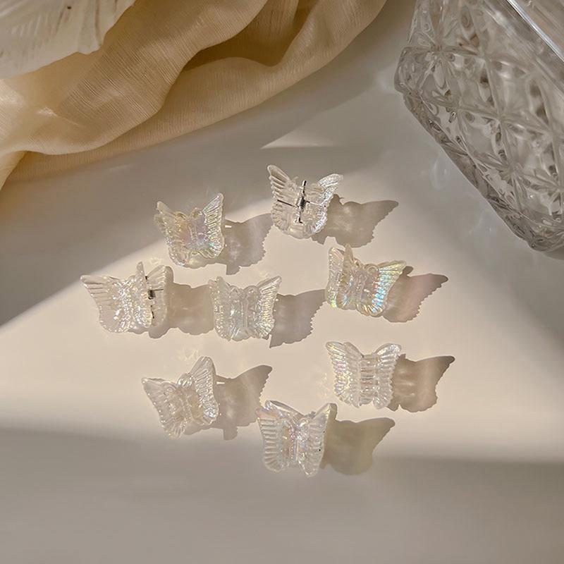 10Pcs Mini Hair Clip Claw Lady Girls Braided Butterfly Clip Transparent Headwear