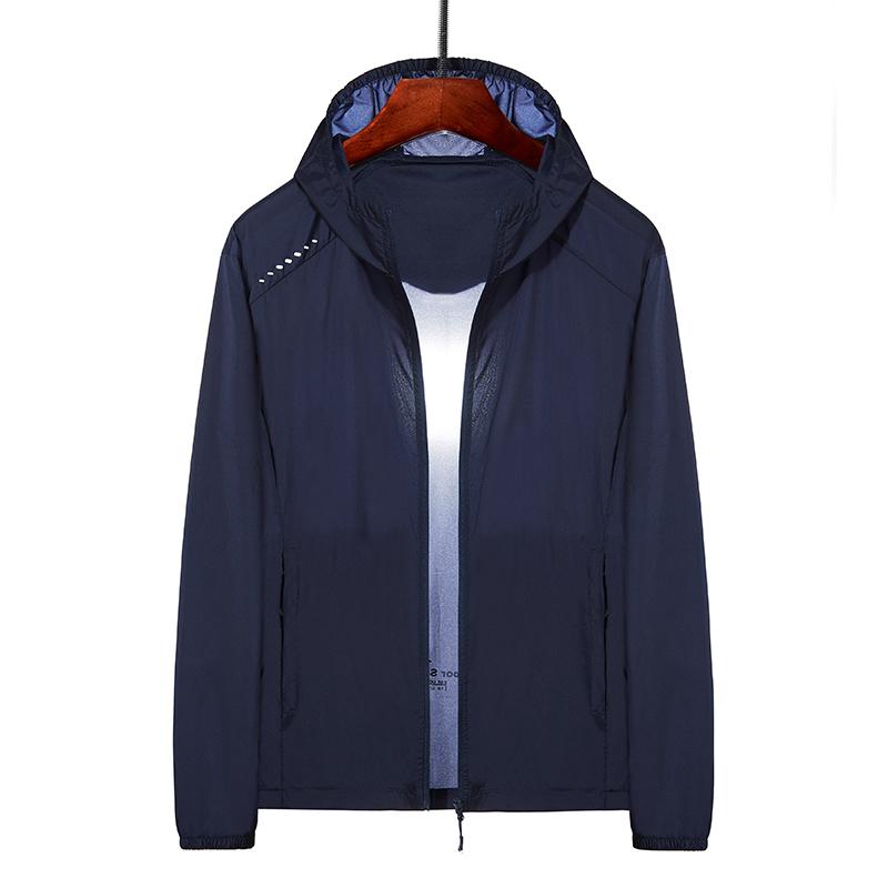 Plus Size 8xl Summer Zip Pockets Uv Sun Protection Skin Coats Men Breathable Ultra-light Windbreaker Hooded Casual Jackets