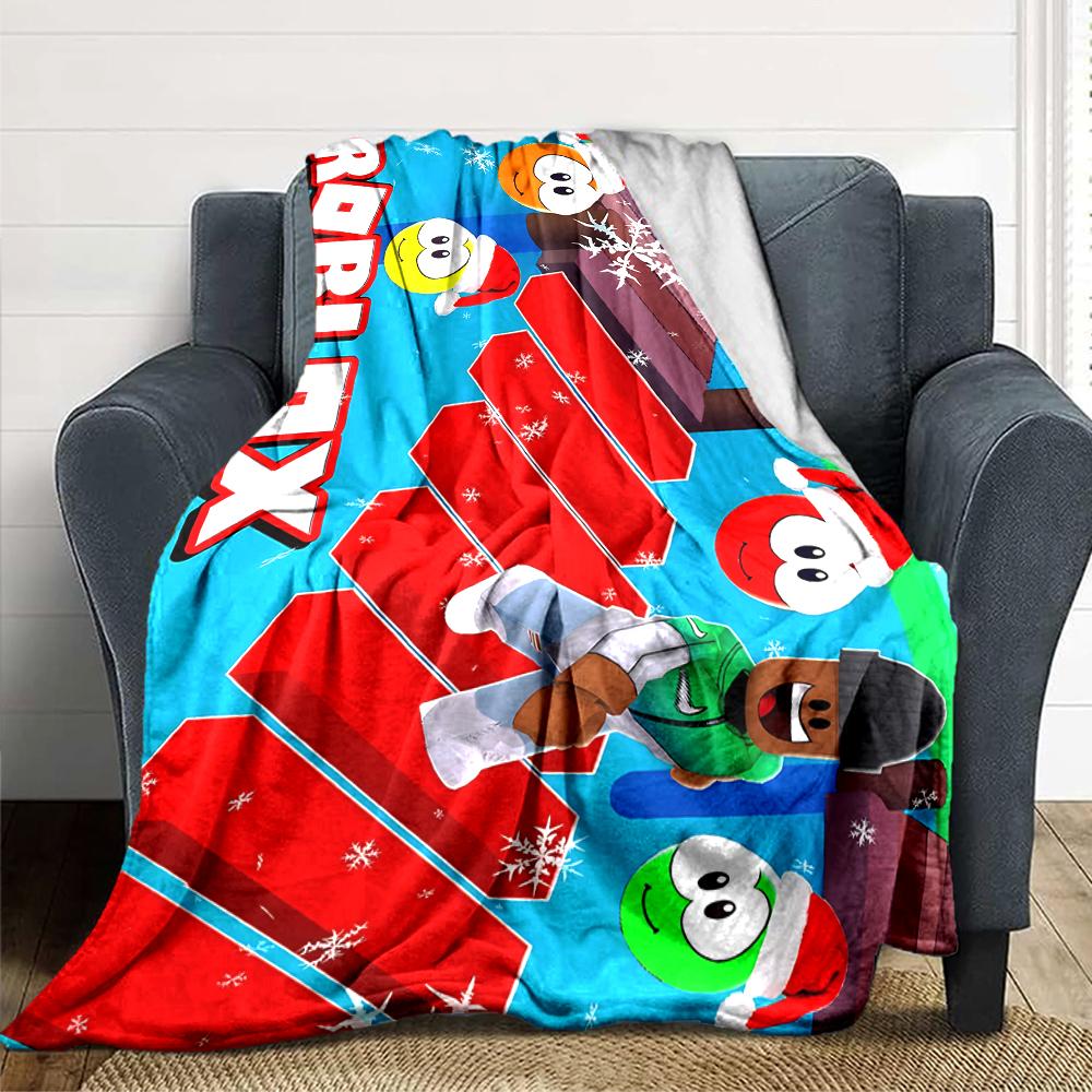 1Pc Roblox Winter Wonderland Blanket Soft Throw Blanket For Home Bedroom Bed Sofa Travel Office Solid Christmas Blanket
