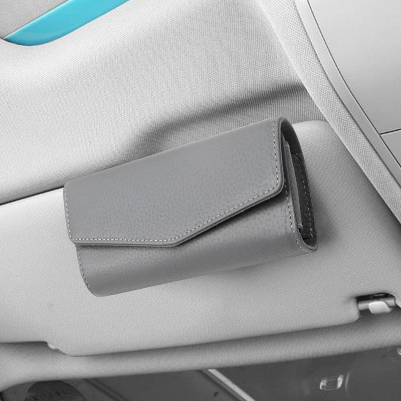 Car Visor Sunglasses Holder Car Sunglasses Holder Auto Interior Accessories PU Leather Car Sunglasses & Glasses Holder Visor