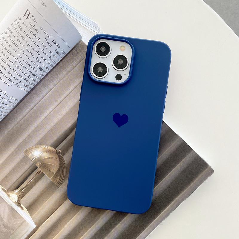 Matte Candy Color Love Heart Soft TPU Case For iPhone 14 13 12 11 Pro Xs Max 8 7 Plus X Xr SE Frosted Back Cover Silicone Shell