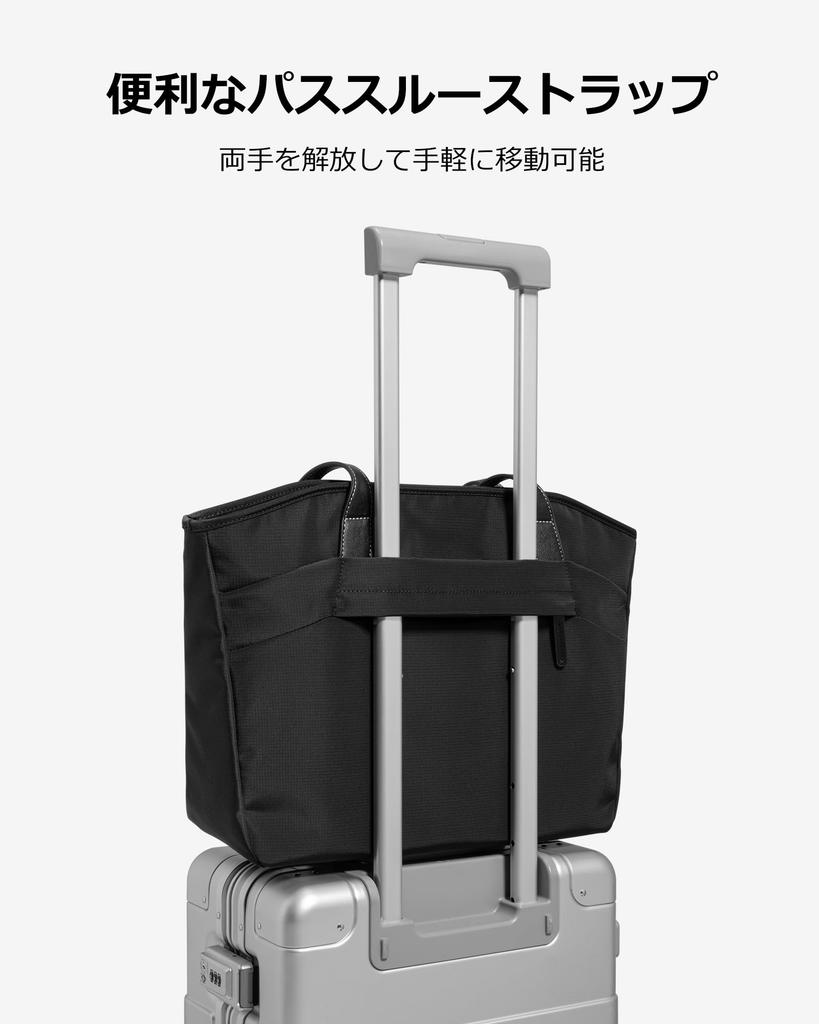 Tote Bag for Business Large Shoulder Work Recruitment Job Black [tomtoc] Women, Bag, Capacity, Bag, 16-inch PC, Water-repellent, Bag, Bag, A4,
