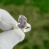 Birthday Gift For Her Natural Amethyst Rough Statement Ring Size 7.5 925 Silver