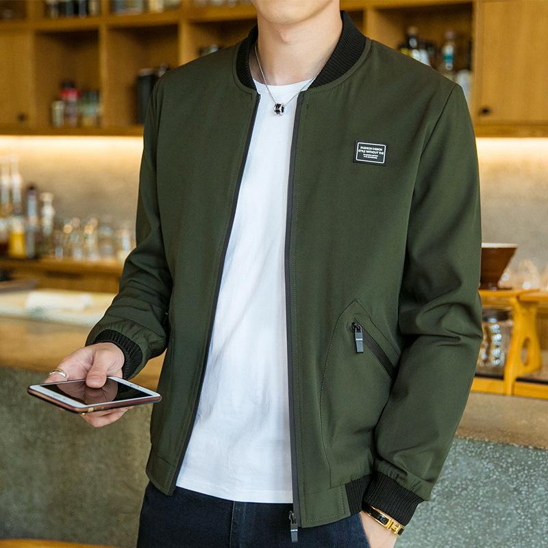 New Spring and Autumn Large Size Men's Casual Jacket Stand-Up Collar Business Dad Wear Fattened and Large Casual Jacket