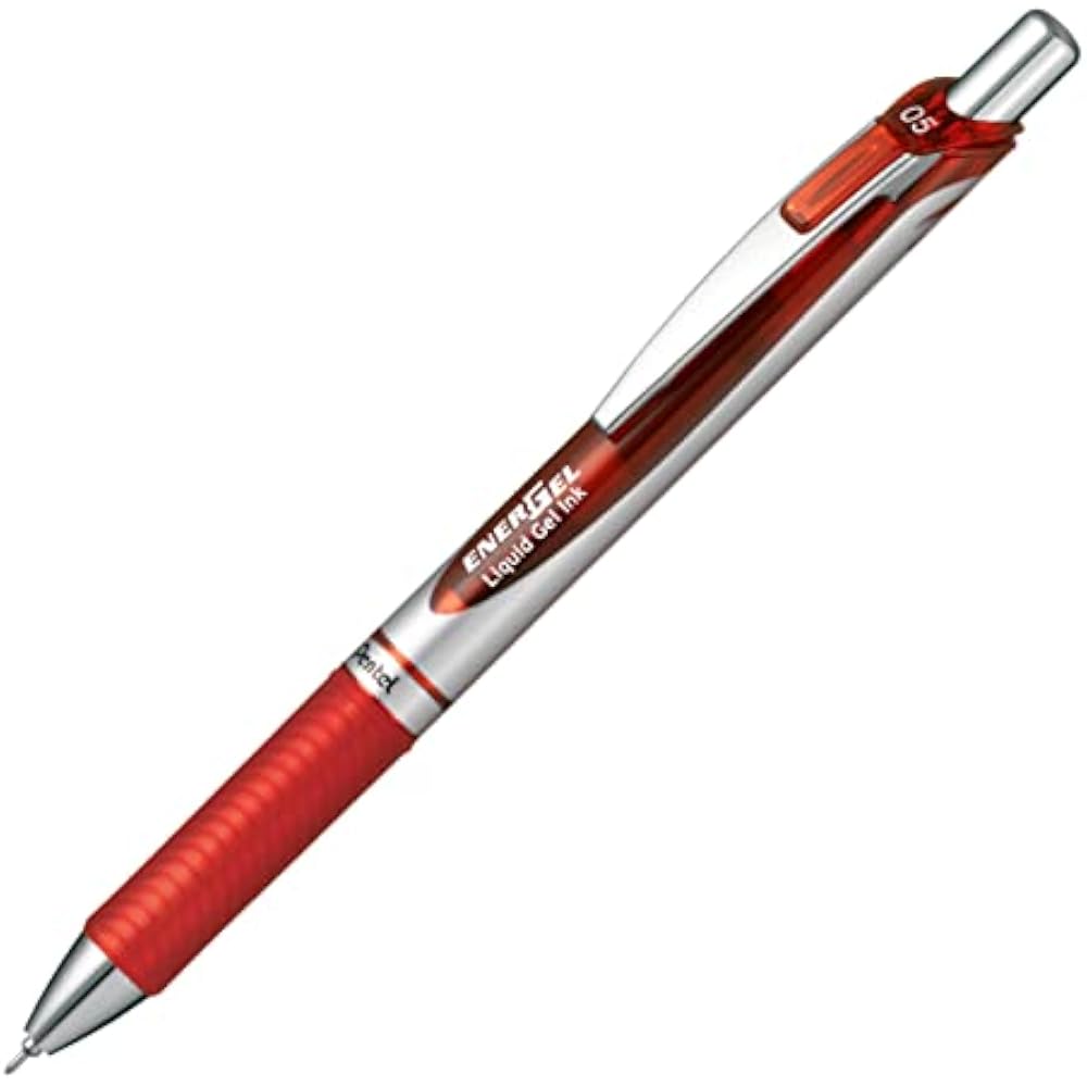 Pentel Ballpoint Pen Gel Ink Gel Knock Type 0.5mm Silver Shaft BLN75Z-B Red