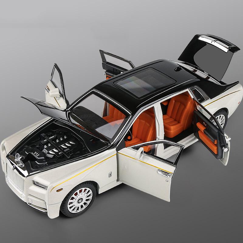 1:18 Rolls Royce Phantom Limousine Alloy Model Car Metal Diecast Home Decoration Desktop Display Ornament High Simulation Gifts белый
