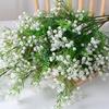 Brudslöja Grön Konstgjord Gren 32" Falsk Lång Stjälk Gipsophila Blommor med Blad för DIY Blomsterarrangemang Bröllopsbuketter Gårdshus Hem
