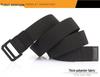 Unisex Black Metal Double Ring Buckle Elastic Canvas Belt for All Seasons