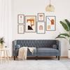 Vidaxl Sofa Chesterfield Z Wałkami, Dwuosobowa, Ciemnoszara, Aksamit