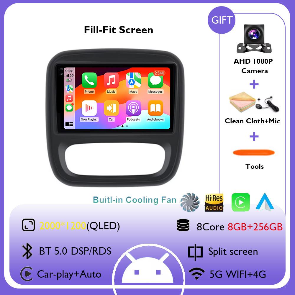 Android 14 Carplay Car Radio For Renault Traffic 3 2014 - 2021 Opel Vivaro B 2014 -2018 Navigation GPS Multimedia Player WiFi+4G