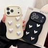 Cute 3D Love Heart Wave Edge Phone Case For iPhone 17 Air 16 15 14 13 12 11 Pro Max Shockproof Soft TPU Cover Girl Gift