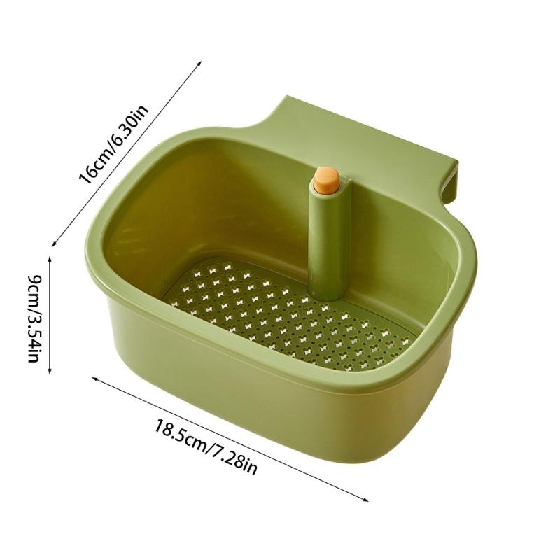 Space Efficient Sink Strainer Press Dumping Drain Basket Compacts Kitchen Storage Tray Plastic Food Catchers Organizers