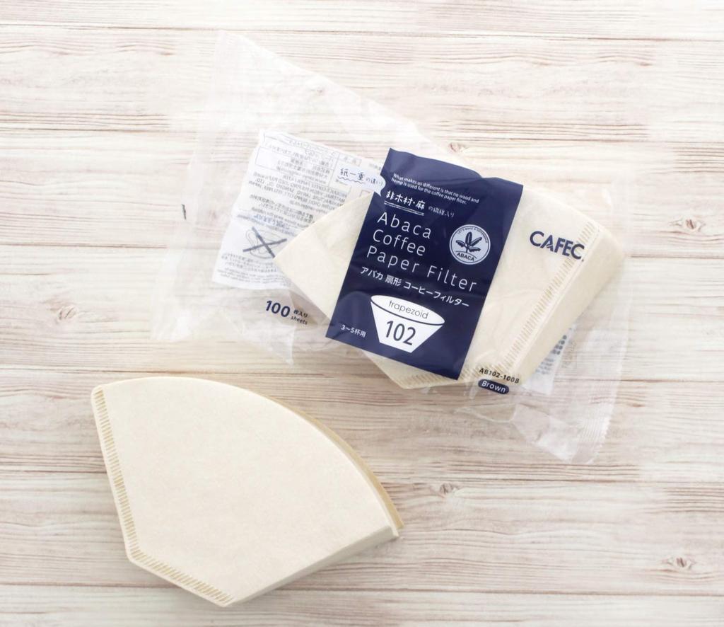 Sanyo Sangyo Coffee 100 Set of 2 Filters, Brown, 3-5 Cups, Unbleached, Fan-Shaped, Abaca, Filters,