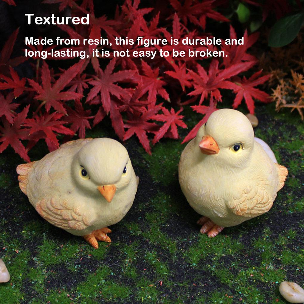 Simulation Chick Ornament Yard Backyard Landscape Scene Figurine Outdoor Window Decoration DIY Resin Sculpture