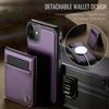 For iPhone 11 Leather Back Cover Compatible with MagSafe JEEHOOD J06 Phone Case with Card Bag RFID Blocking