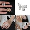 Trendy Geometric Butterfly Ring For Women Chic Adjustable Copper Fashion Jewelry