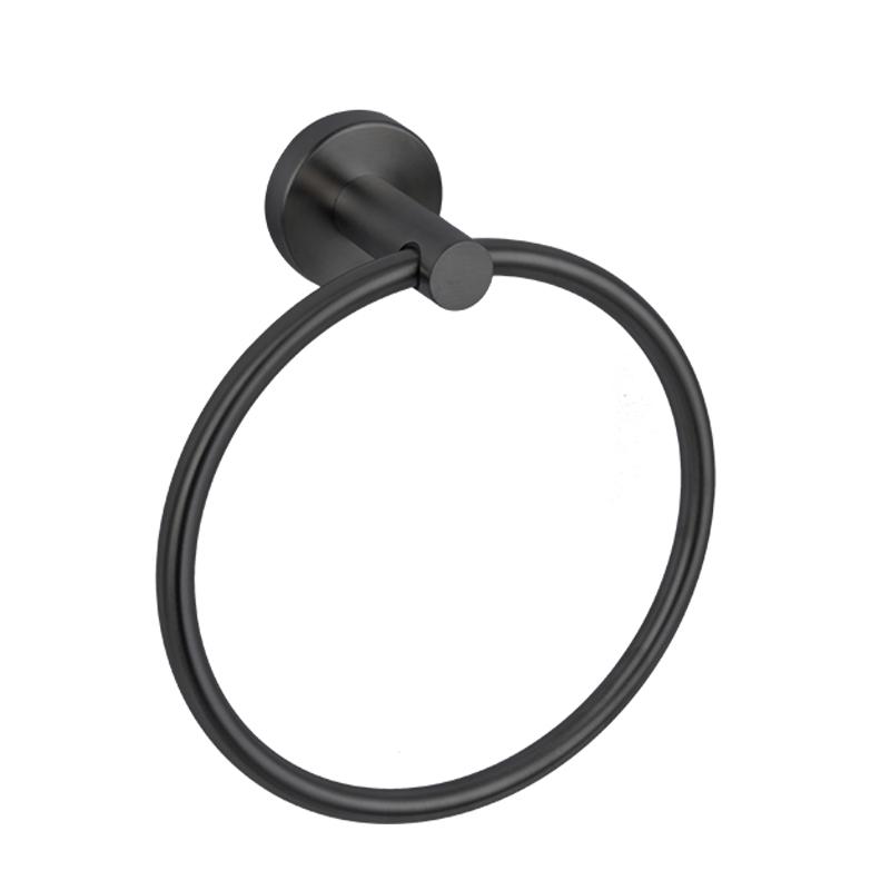 Modern Stainless Steel Bathroom Wall Mounted Matte Black Towel Ring Black Bathroom Accessories (Black,Stainless Steel) чёрный