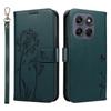 Wallet Case for Moto G67 5G - Leather/PU, Blue, With Lanyard