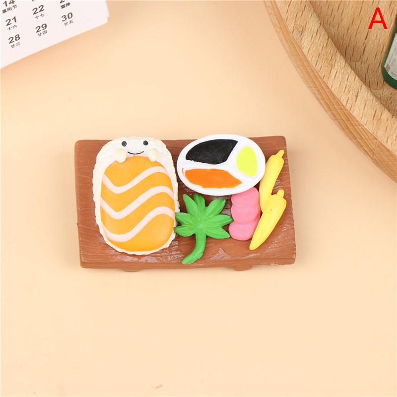 1/6 1/12 Dollhouse Kitchen Decoration Accessories, Mini Japanese Sushi Fish Ball Tempura Bento Box Set Dolls House Kitchen Toys