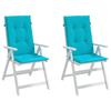 VidaXL High Back Chair Cushions 2 Pcs Turquoise Fabric 361271