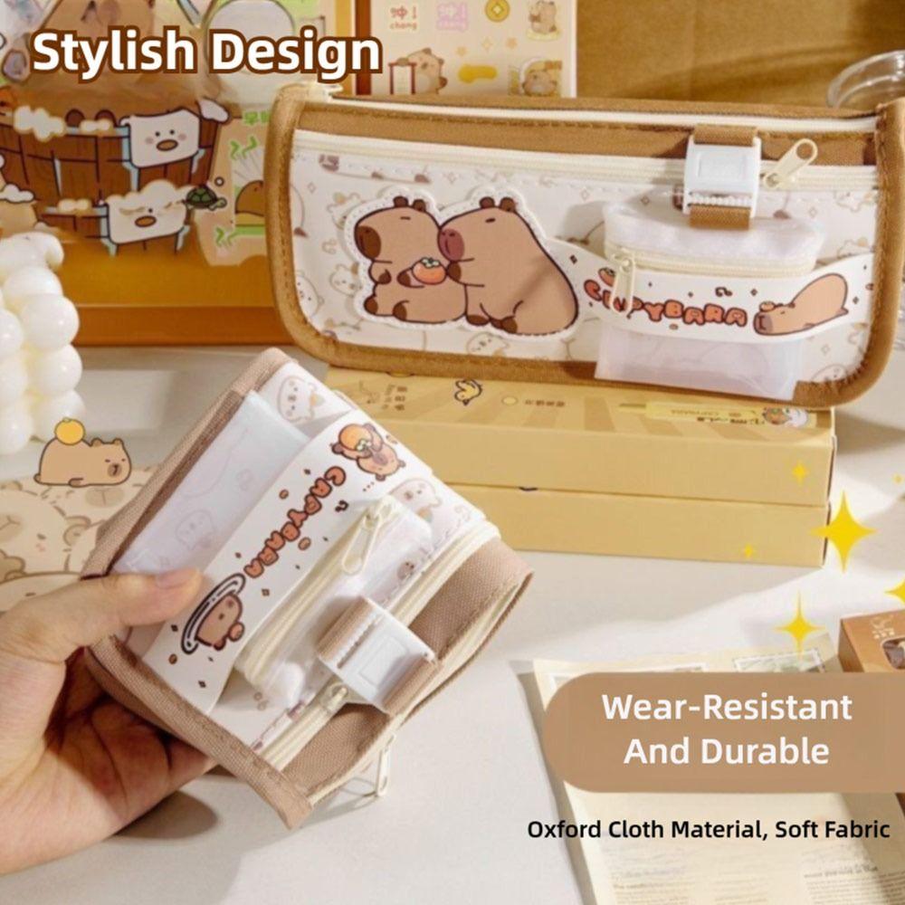 Capybara Pencil Case Multilayer Stationery Bag Multifunctional Stationery Storing Bag  Gift