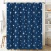 Blue Starburst Shower Curtain, White Polyester Fabric, Waterproof Bathroom Decor Buy On (128 Characters)