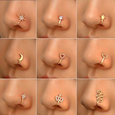 Nose Clips Nose Ring Exquisite Star Crystal Fake Piercing Clip-On New Fashion