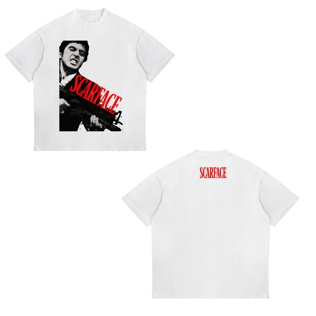 2025 Summer Scarface Al Pacino Movie Joint European and American Trend Loose Unisexs and Womens TShirts Classic Movie EleUnisexts