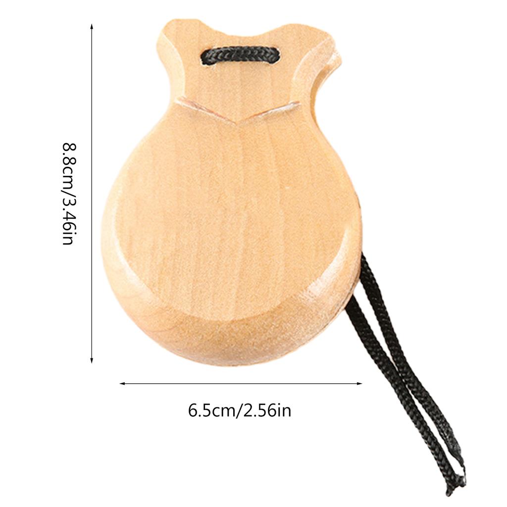 2 Pcs Spanish Castanets with String Traditional Flamenco Castanets Wood Percussion Orff Music Instrument Easy To Play